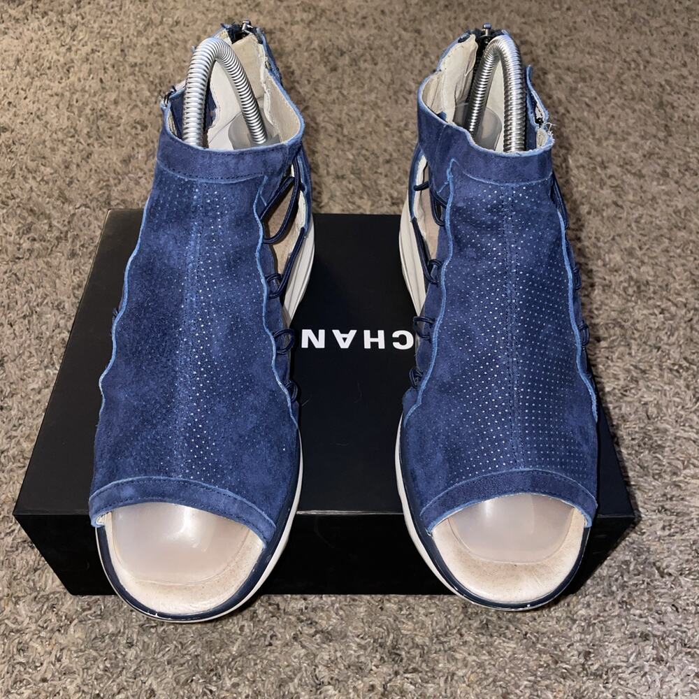 Jambu Naomi Blue Suede Leather Lace Up Wedge Gladiator Sandals Women's Size 9M - Picture 3 of 8